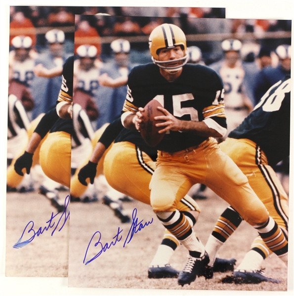 1990s Bart Starr Green Bay Packers Signed 16" x 20" Photos - Lot of 2 (JSA)