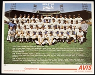 1969 Seattle Pilots Avis Promotional 8x10 Color Photo Premium