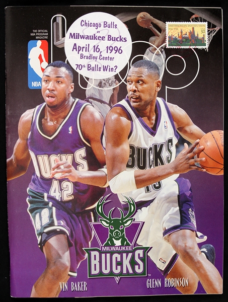 1996 (April 16th) Chicago Bulls at Milwaukee Bucks 70th Win Program