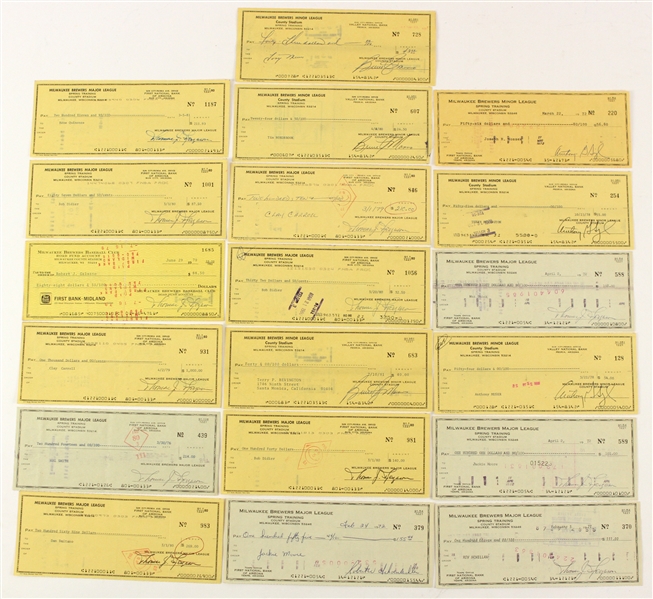 1970-1980s Milwaukee Brewers Check Collection (19)