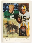 1990s Bart Starr Jim Taylor Paul Hornung Green Bay Packers Signed 21" x 28" Lithographs - Lot of 3 (JSA) 155, 188 & 190/500