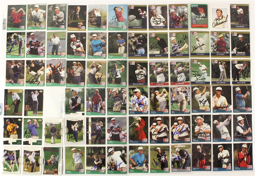 1980-2000s Golf Football Olympics Signed Trading Cards - Lot of 200