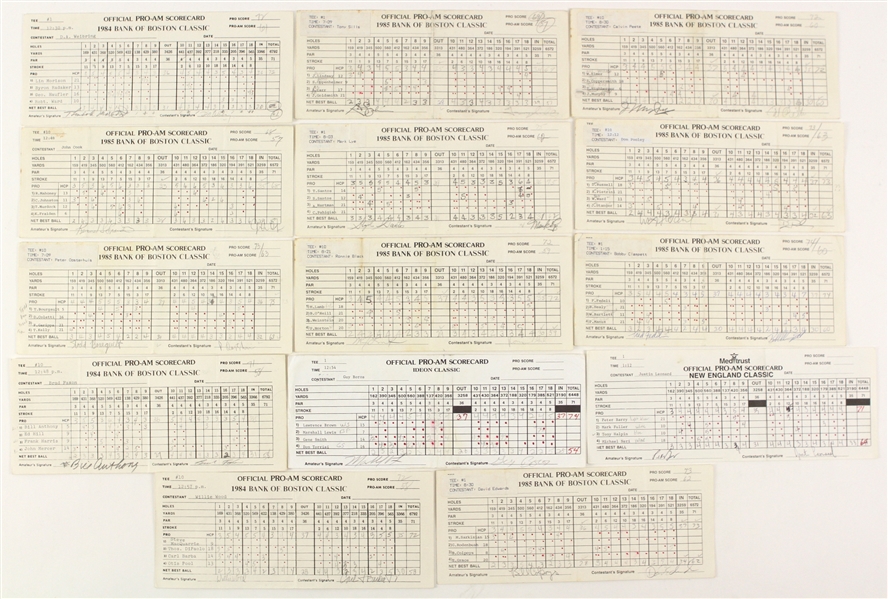 1980s Pro-Am Signed Golf Scorecards - Lot of 14