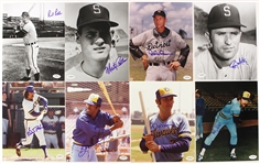 1980's-90's Baseball Signed 8 x 10 Photos - Lot of 35 w/ Lou Boudreau, Herb Score, Bob Feller & More (JSA) 