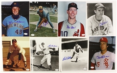 1980's-90's Baseball Signed 8 x 10 Photos - Lot of 35 w/ Lou Boudreau, Herb Score, Bob Feller & More (JSA) 