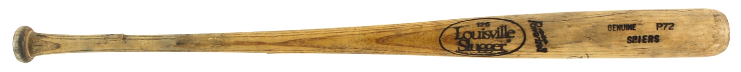 1990 Bill Spiers Milwaukee Brewers Signed Louisville Slugger Professional Model Game Used Bat (MEARS LOA/JSA)