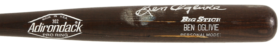 1983 Ben Oglivie Milwaukee Brewers Signed Adirondack Professional Model Game Used Bat (MEARS LOA/JSA)
