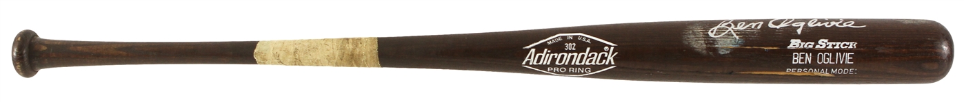 1983 Ben Oglivie Milwaukee Brewers Signed Adirondack Professional Model Game Used Bat (MEARS LOA/JSA)
