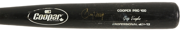 1990-93 Greg Vaughn Milwaukee Brewers Signed Cooper Professional Model Game Used Bat (MEARS LOA/JSA)
