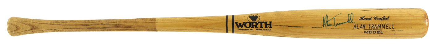 1990-91 Alan Trammell Detroit Tigers Signed Worth Professional Model Game Used Bat (MEARS LOA/JSA)
