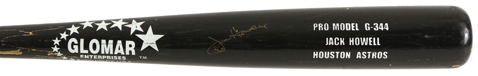 1998-99 Jack Howell Houston Astros Signed Glomar Professional Model Game Used Bat (MEARS LOA/JSA)