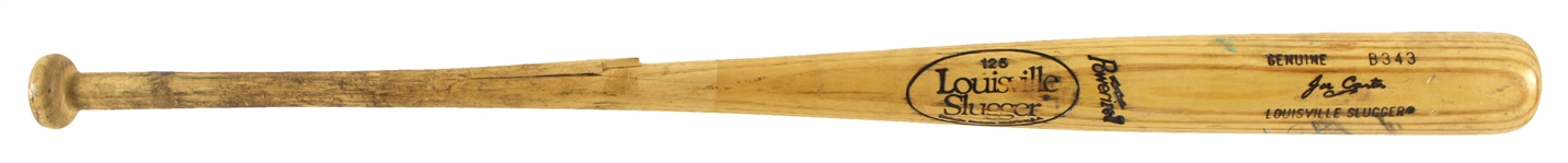 1986-89 Joe Carter Cleveland Indians Signed Louisville Slugger Professional Model Game Used Bat (MEARS LOA/JSA)