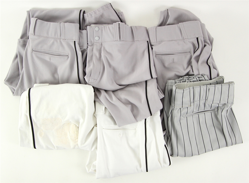 1999-2008 Orioles/Pirates Game Worn Uniform Pants Collection - Lot of 6 w/ Steve Trachsel, BJ Surhoff, Scott Williamson & Brant Brown (MEARS LOA)