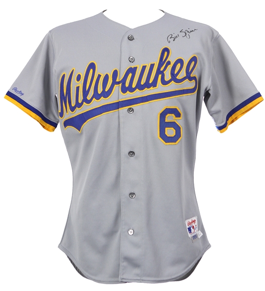 1990 Bill Spiers Milwaukee Brewers Signed Game Worn Road Jersey (MEARS LOA/JSA)
