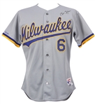 1990 Bill Spiers Milwaukee Brewers Signed Game Worn Road Jersey (MEARS LOA/JSA)