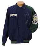 1995-97 Milwaukee Brewers Signed Dugout Jacket w/ 5 Signatures Including Gorman Thomas, Mike Matheny, Jeff Cirillo, Fernando Vina & Scott Karl (MEARS LOA/JSA)