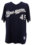 2005 Carlos Lee Milwaukee Brewers Signed Game Worn Alternate Jersey (MEARS LOA/JSA)