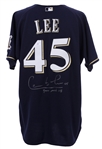 2005 Carlos Lee Milwaukee Brewers Signed Game Worn Alternate Jersey (MEARS LOA/JSA)