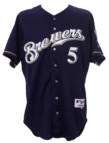 2000 Geoff Jenkins Milwaukee Brewers Signed Game Worn Alternate Jersey (MEARS LOA/JSA)