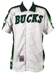 1988-91 Milwaukee Bucks Game Worn Warm Ups - Lot of 3 w/ 2 Shooting Shirts & 1 Pair of Pants (MEARS LOA)