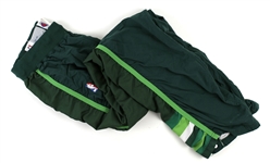 1988-91 Milwaukee Bucks Game Worn Warm Ups - Lot of 3 w/ 2 Shooting Shirts & 1 Pair of Pants (MEARS LOA)