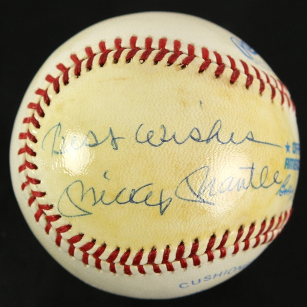 1987 Mickey Mantle New York Yankees Signed OAL Brown Painted Baseball (JSA)