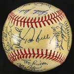 1988 Minnesota Twins Team Signed OAL Brown Baseball w/ 33 Signatures Including Kirby Puckett, Bert Blyleven, Kent Hrbek & More (JSA)