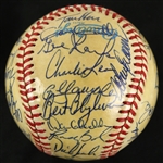 1988 Minnesota Twins Team Signed OAL Brown Baseball w/ 33 Signatures Including Kirby Puckett, Bert Blyleven, Kent Hrbek & More (JSA)