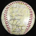 1986 Oakland Ahtletics Team Signed Logo Baseball w/ 27 Signatures Including Jose Canseco, Dusty Baker, Jose Rijo & More (JSA)