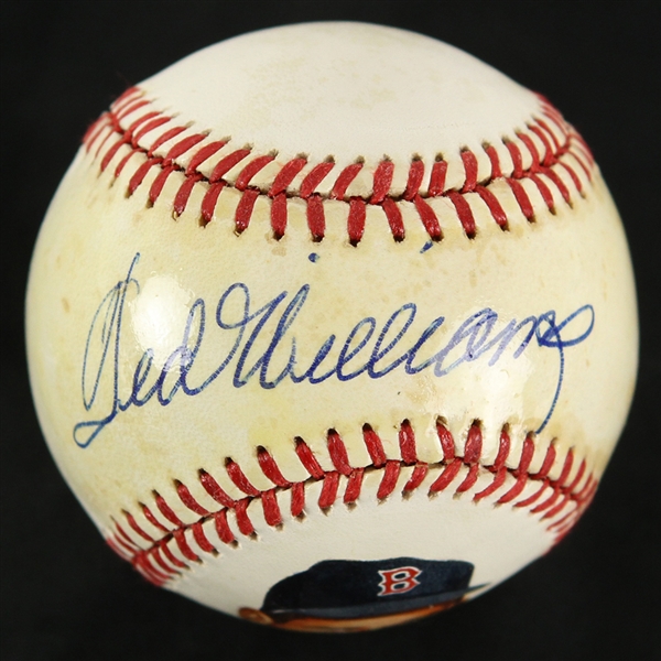 1987 Ted Williams Boston Red Sox Signed OAL Brown Painted Baseball (JSA)