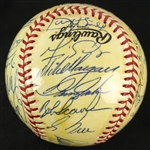 1992 Chicago Cubs Team Signed ONL White Baseball w/ 27 Signatures Including Greg Maddux, Ryne Sandberg, Andre Dawson, Billy Williams & More (JSA)