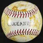 1986 Oakland Ahtletics Team Signed Logo Baseball w/ 27 Signatures Including Jose Canseco, Dusty Baker, Carney Lansford & More (JSA)