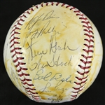 1986 Oakland Ahtletics Team Signed Logo Baseball w/ 27 Signatures Including Jose Canseco, Dusty Baker, Carney Lansford & More (JSA)