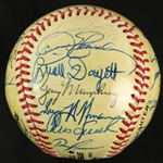 1986 Chicago Cubs Team Signed ONL Feeney Baseball w/ 29 Signatures Including Rick Sutcliffe, Ryne Sandberg, Billy Williams & More (JSA)