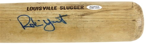 1983-85 Robin Yount Milwaukee Brewers Signed Louisville Slugger Professional Model Game Used Bat (MEARS A8 & PSA/DNA)