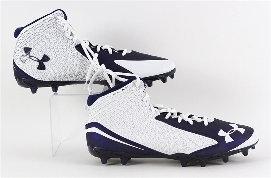 2000s Lenny Moore Baltimore Colts Signed Under Armor Cleats (JSA)