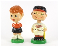 1960s Baltimore Orioles Kissing Boy & Girl Vintage Two Nodder Set