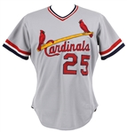 1985 Brian Harper St. Louis Cardinals Game Worn Road Jersey (MEARS LOA)
