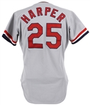 1985 Brian Harper St. Louis Cardinals Game Worn Road Jersey (MEARS LOA)