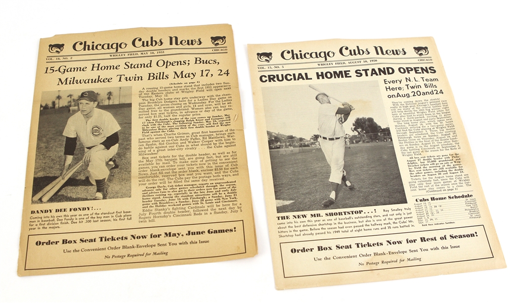 1950-53 Chicago Cubs News Newsletters - Lot of 2