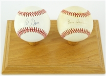 1992 Bill Clinton Al Gore 42nd President Of United States Signed OAL Brown Baseballs - Lot of 2 (JSA)