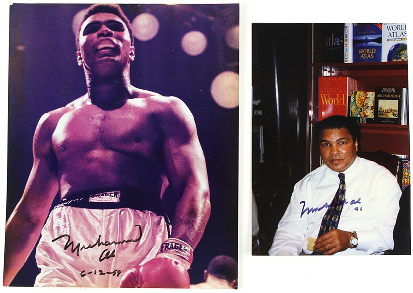 1990s Muhammad Ali World Heavyweight Champion Signed Photos - Lot of 2 (JSA)