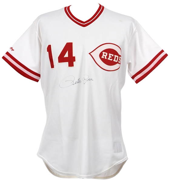 1989 Pete Rose Cincinnati Reds Signed Home Jersey (MEARS LOA/JSA)
