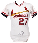 1983 Lonnie Smith St. Louis Cardinals Signed Game Worn Home Jersey (MEARS A9/JSA)