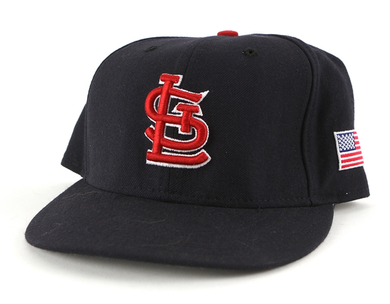 2002-08 Jason Isringhausen St. Louis Cardinals Game Worn Cap w/ USA Flag Patch (MEARS LOA)