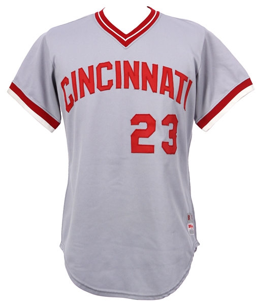 1981 Mike Vail Cincinnati Reds Game Worn Road Jersey (MEARS LOA)
