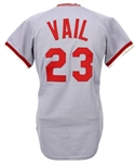 1981 Mike Vail Cincinnati Reds Game Worn Road Jersey (MEARS LOA)