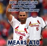 2001 Albert Pujols St. Louis Cardinals Signed Game Worn Home Jersey (MEARS A10/Full JSA Letter/Charity Letter) Rookie of the Year Season