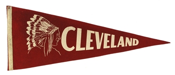 1940s Cleveland Indians 28" Full Size Pennant