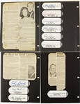 1930's-70's Football & Other Sports Scrapbook Pages Signed Cut Collection - Lot of 400 Signatures w/ Pele, Don Hutson, Arthur Ashe, Vince Lombardi, George Halas & More(JSA)